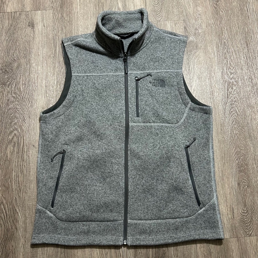 The North Face Gordon Lyons Vest Large Gray Fleece Full Zip Sweater Gorpcore